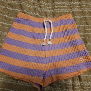 Striped Orange and Purple Women Shorts